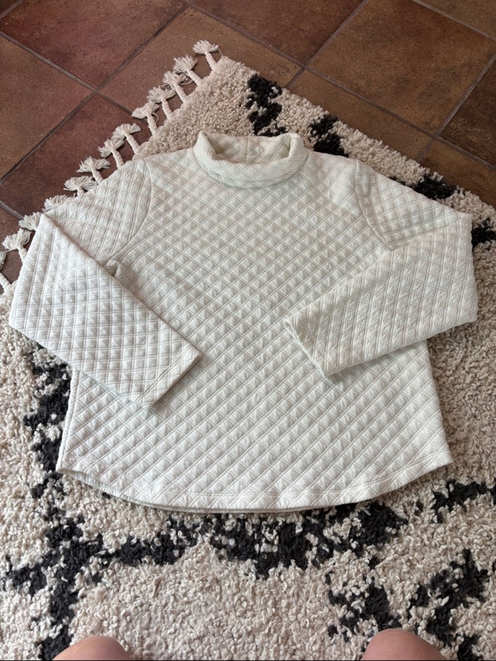 J. Crew factory Cream Quilted top